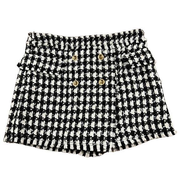 House of Harlow 1960 Tweed style shorts / skort Black White Medium